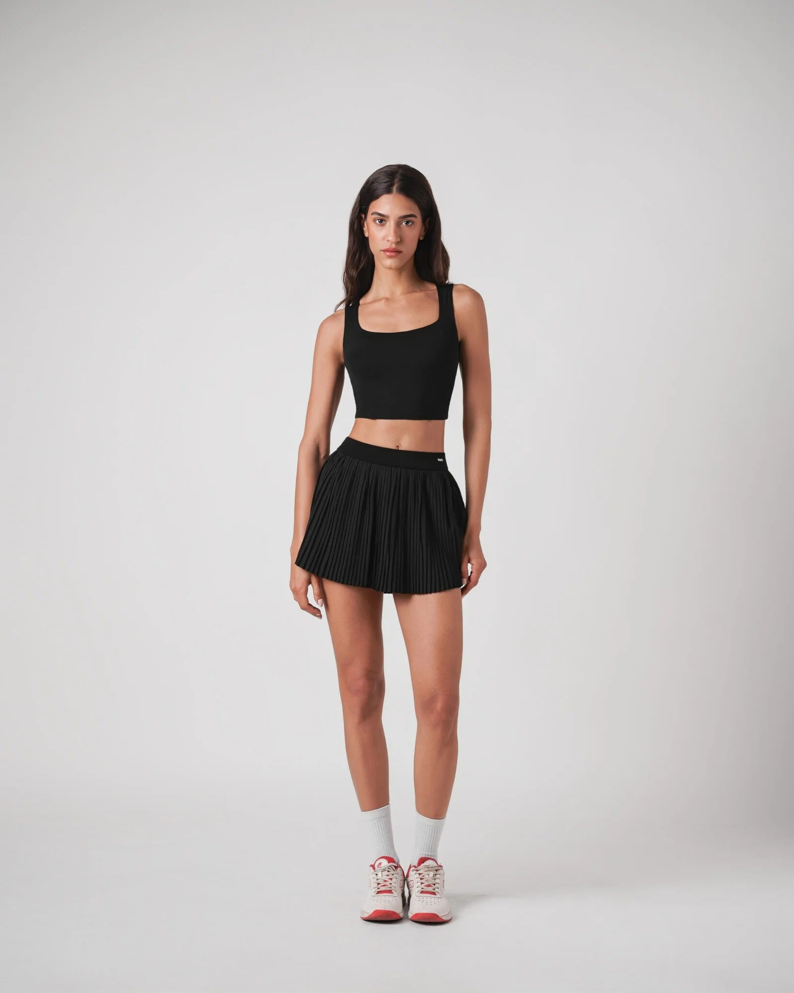 Ensemble Serena Tennis & Padel – Marron – Brassière crop top rembourrée + Jupe