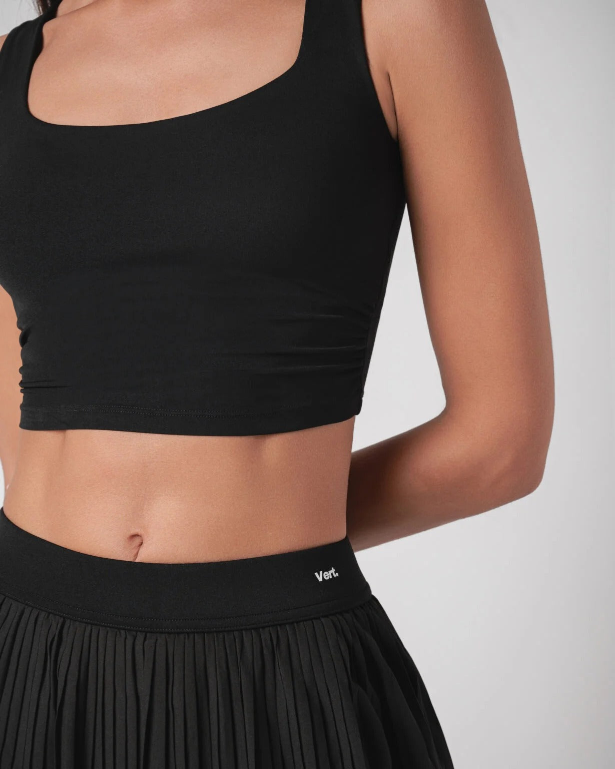 Ensemble Serena Tennis & Padel – Marron – Brassière crop top rembourrée + Jupe