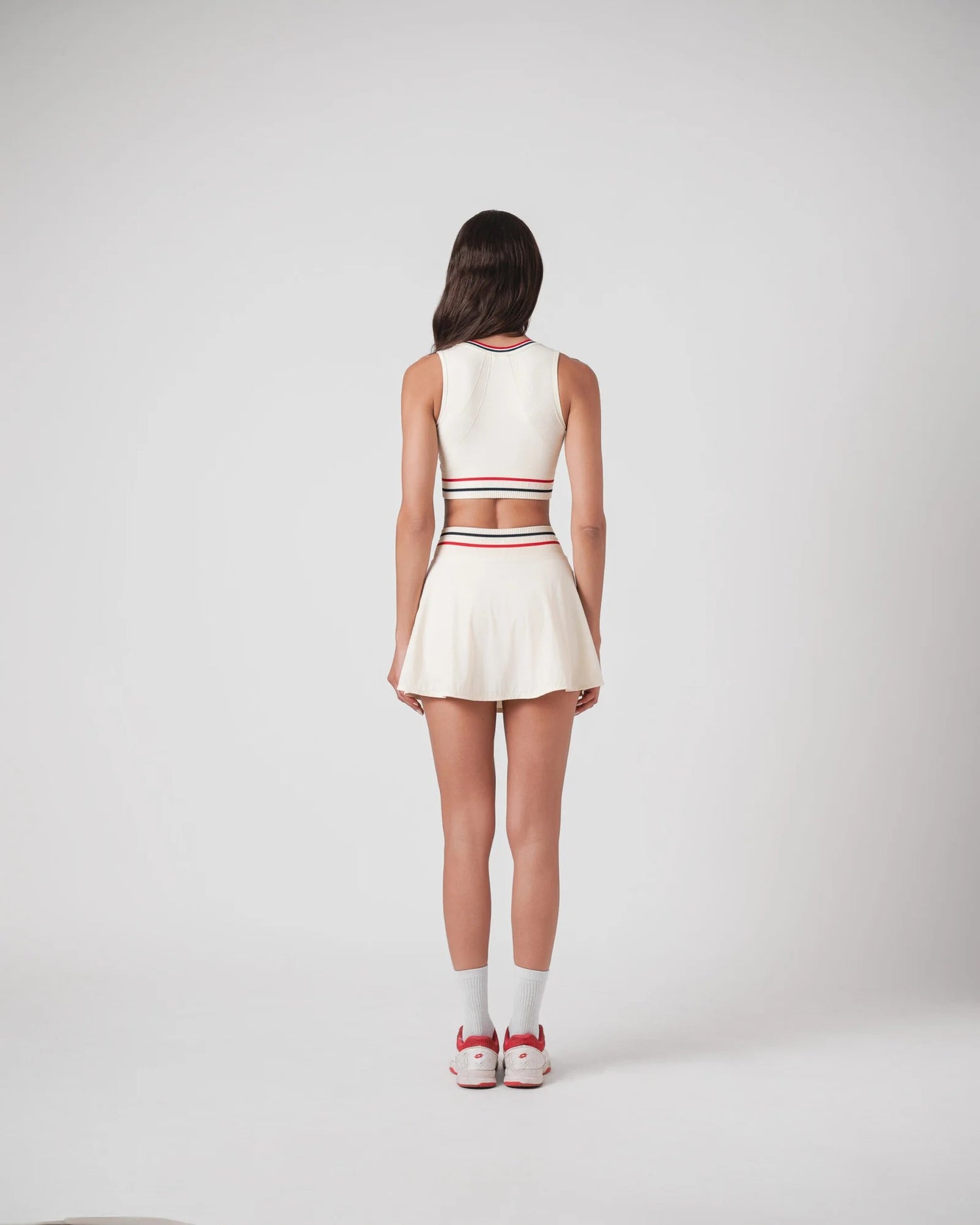 Ensemble Aryna Rétro Tennis &amp; Padel – Crème douce – Brassière Rembourrée + Jupe