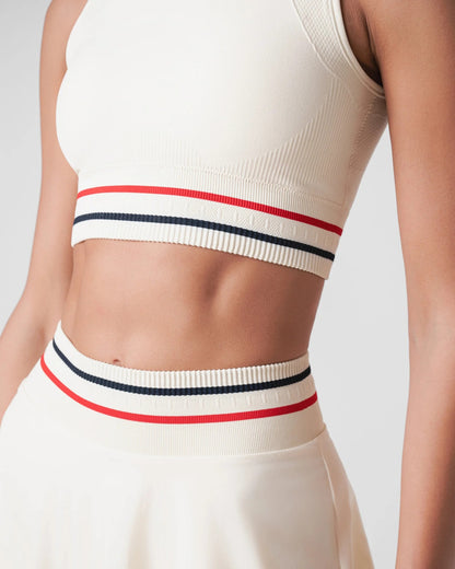 Ensemble Aryna Rétro Tennis &amp; Padel – Crème douce – Brassière Rembourrée + Jupe